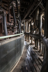 Pipework on a historic steel furnace.