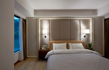 Fototapeta na wymiar Modern and minimalist style home interiors, bedroom