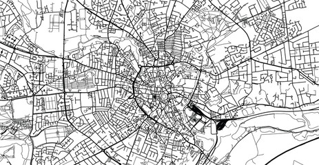 Urban vector city map of Norwich, England