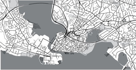Urban vector city map of Poole, England