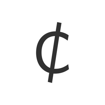 Cent sign icon.Money symbol.vector illustration isolated on white background.