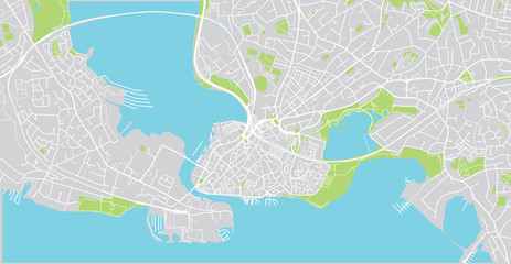 Fototapeta premium Urban vector city map of Poole, England