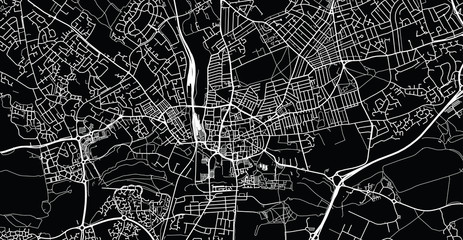 Urban vector city map of Northampton, England