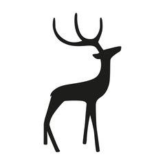 gallant reindeer silhouette isolated on white background vector illustration EPS10
