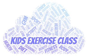 Obraz premium Kids Exercise Class word cloud.