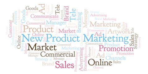 Obraz premium Word cloud with text New Product Marketing.