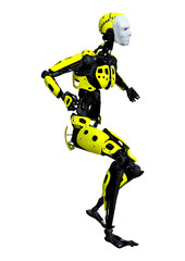 3D Rendering Male Robot on White