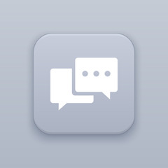 Chat, message gray vector button with white icon