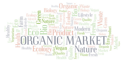 Fototapeta premium Organic Market word cloud.