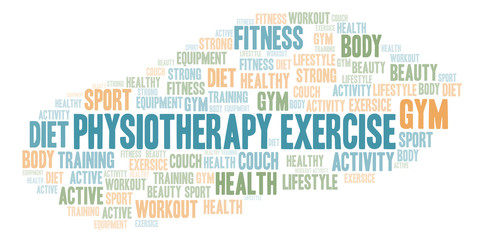 Physiotherapy Exercise word cloud.