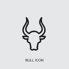 bull icon. outline bull icon from animals collection. Use for web, mobile, infographics and UI/UX elements. Trendy bull icon.