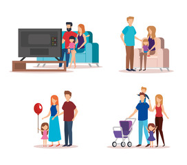 family members group characters