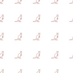 kangaroo pattern repeat seamless on white background. Editable line kangaroo icons from animals collection.  icon for web and mobile.