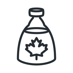 Maple Syrup Bottle Flat Line Stroke Icon Pictogram