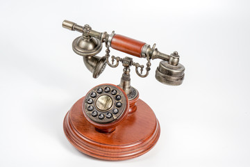 Old vintage telephone isolated