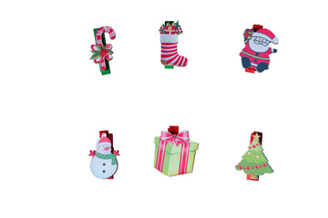 Christmas composition. Christmas toys and accessories on white background