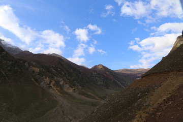 Fototapeta premium View of big mountains under blue sky