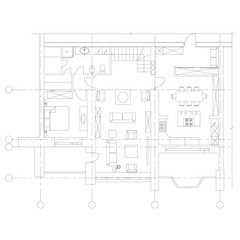 Standard furniture symbols on floor house plans