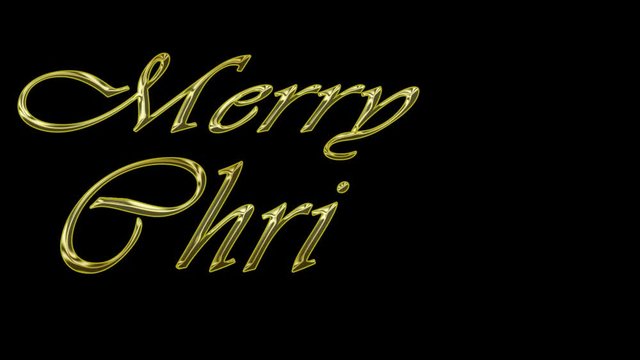 Merry Christmas with a gold effect with beautiful glitter tree