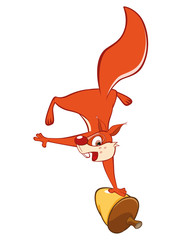 Fototapeta na wymiar Vector Illustration of a Cute Squirrel. Cartoon Character
