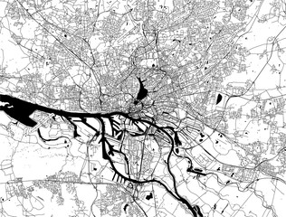 map of the city of Hamburg,, Germany