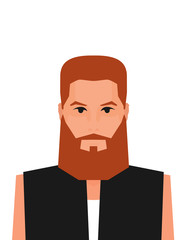 Flat cartoon hipster character, vector illustration