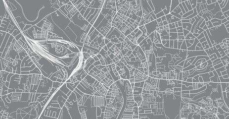 Urban vector city map of York, England