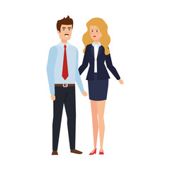 Fototapeta premium business couple avatars characters