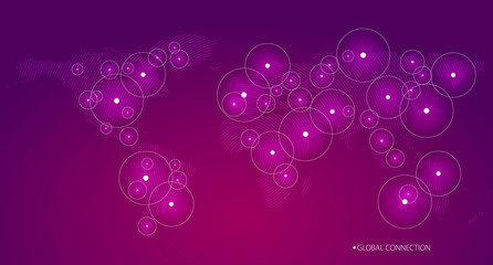 Global connection business vector banner