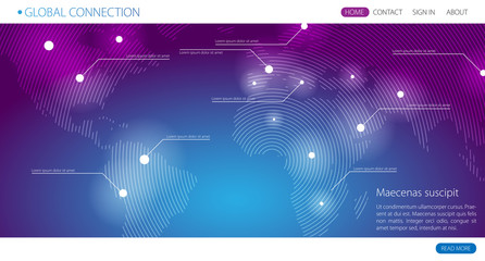 Global connection business vector banner