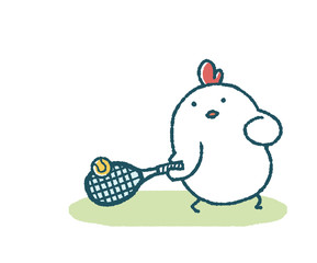 ゆるいにわとりのテニス