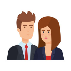 Fototapeta premium business couple avatars characters
