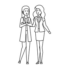 elegant businesswomen avatars characters