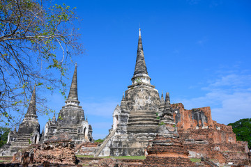 Fototapeta premium タイ・アユタヤ・遺跡・涅槃像・世界遺産・ワット・プラ・シーサンペット 