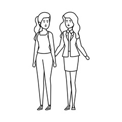 elegant businesswomen avatars characters
