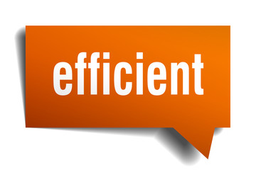 efficient orange 3d speech bubble