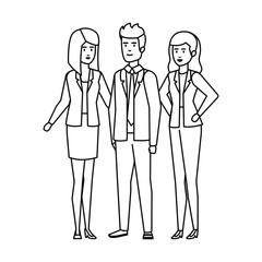 elegant business people avatars characters