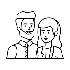 Obraz na płótnie Canvas business couple avatars characters