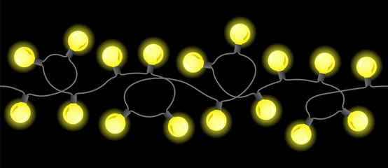 seamless chains of lights on black background