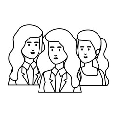 elegant businesswomen avatars characters