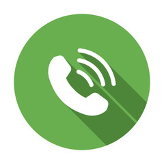 Phone Icon In Trendy Flat Style Isolated On Grey Background. Handset Icon With Waves. Telephone Symbol For Your Design, Logo, Ui. Vector Illustration, Eps10.