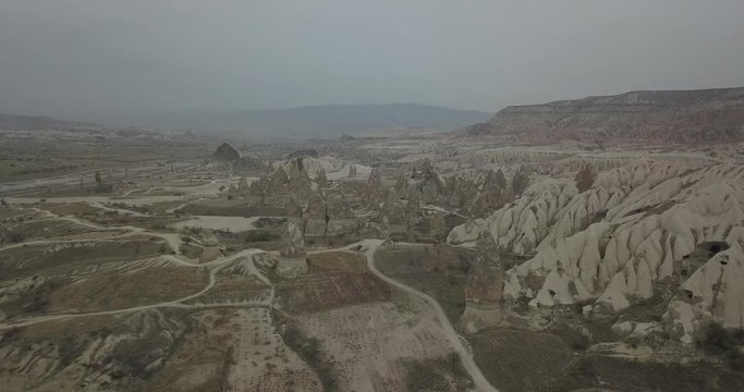 Aerial View of Cappadocia. Goreme, Urgup, Nevsehir, Turkey.