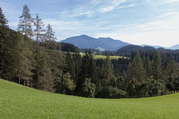 Fototapeta na wymiar mountain landscape next to Werfenweng