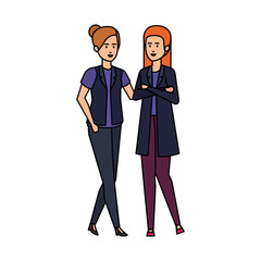 elegant businesswomen avatars characters