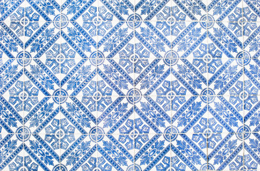 Traditional vinage portuguese decorative tiles azulejos