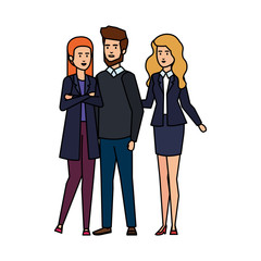 elegant business people avatars characters