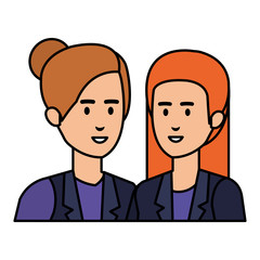 elegant businesswomen avatars characters