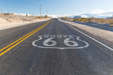 trip, travel and drive concept - route 66 asphalt road in united states of america