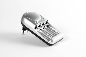 Battery charger. Close up. Isolated on white background.