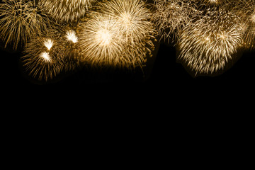Silvester Feuerwerk Sylvester Neujahr gold golden Hintergrund Textfreiraum Copyspace Neues Jahr...